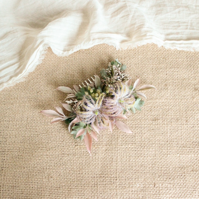 Hair ornament for "Pink protea Bouquet"