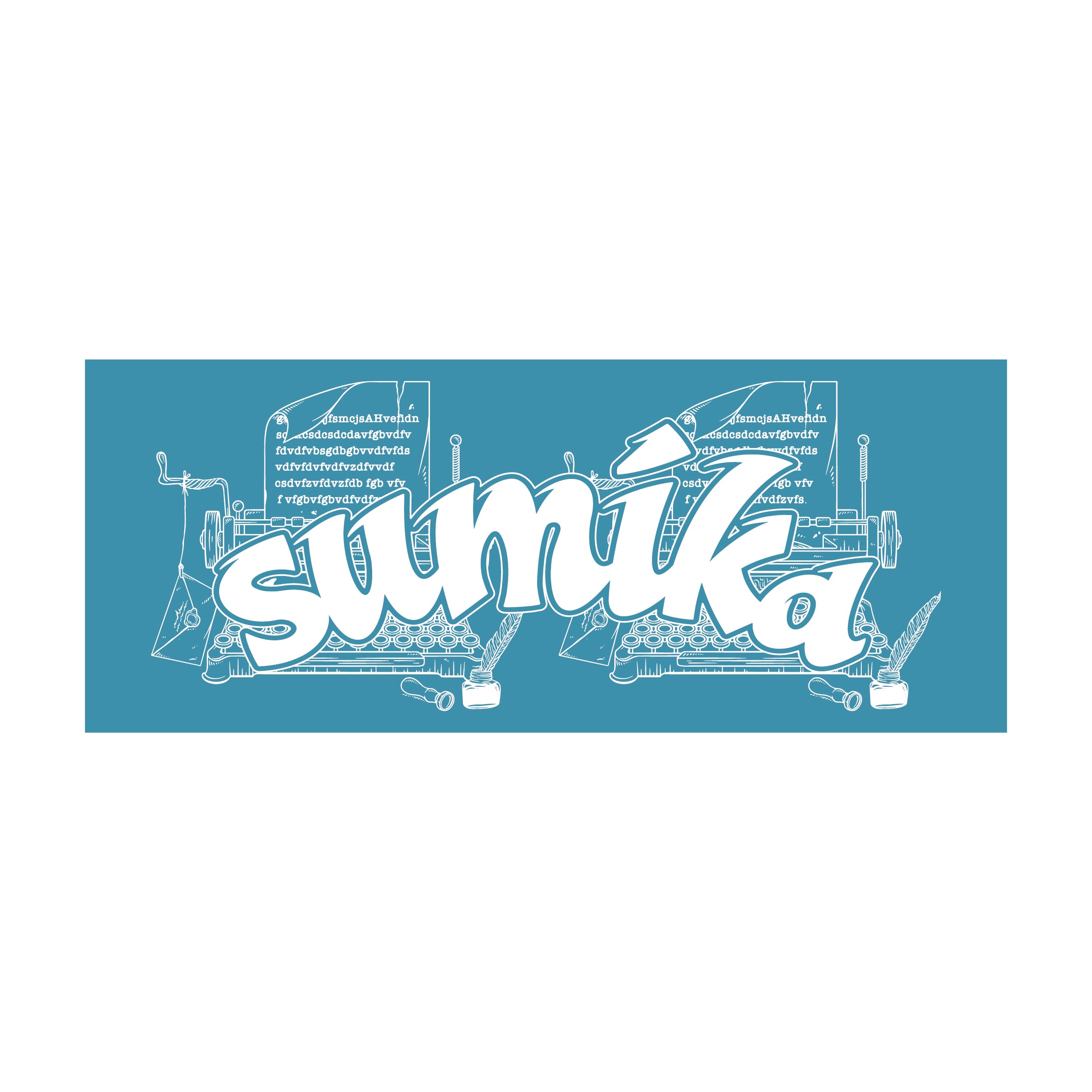 sumika / タイプライタータオル（ブルー）