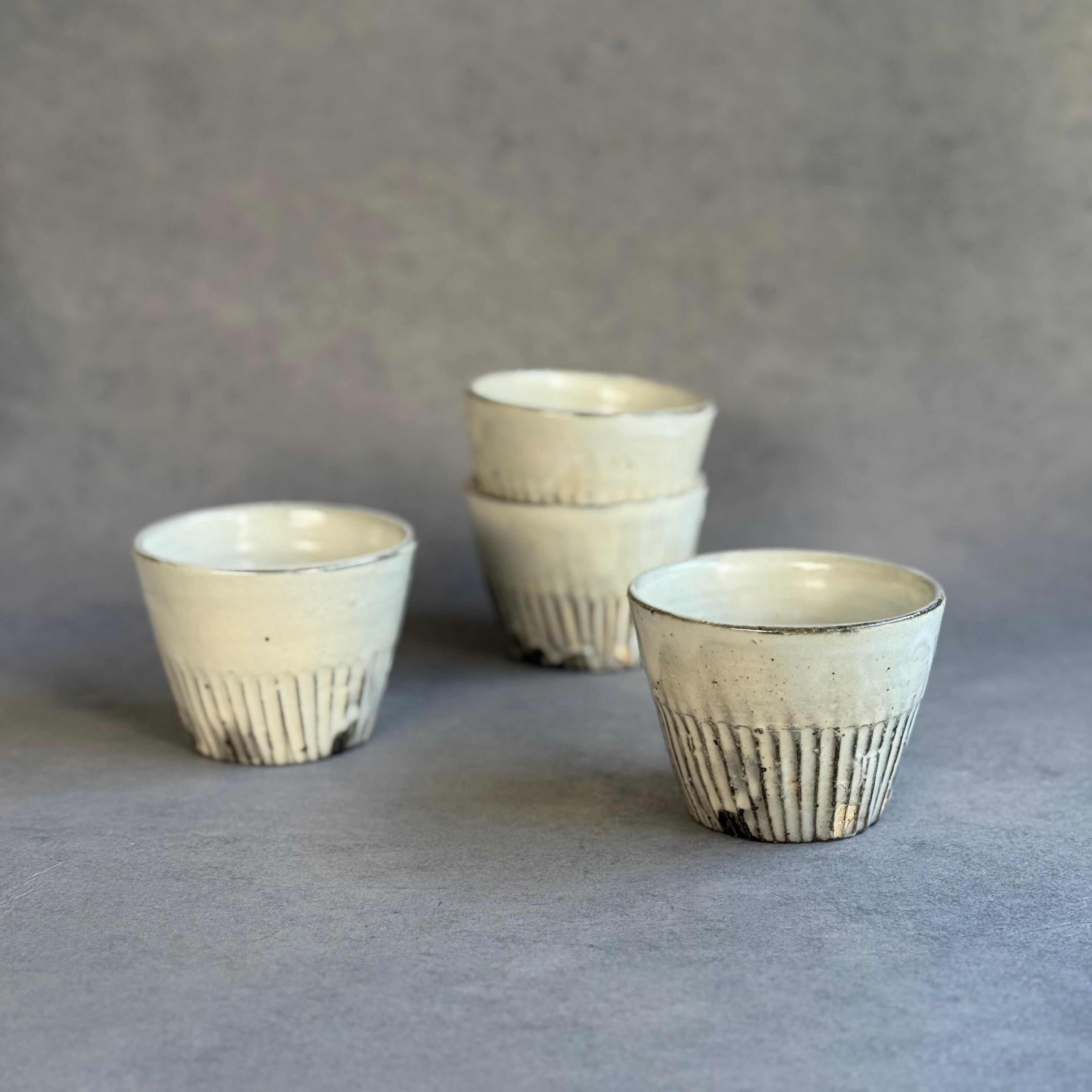 加藤祥孝  粉引 しのぎ 蕎麦猪口