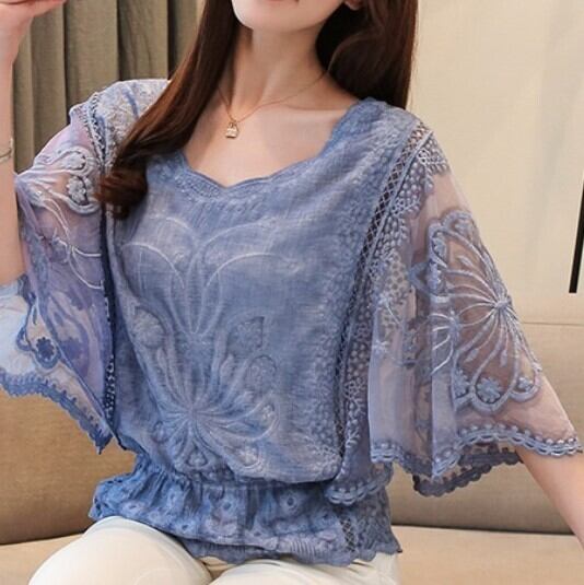 トップス レディース 3色 カットソー シャツ ブラウス 7分袖 七分袖 長袖 レース 刺繍 かわいい 大人可愛い きれいめ 上品 エレガント 清楚 フェミニン おしゃれ お洒落 綺麗 お嬢様 ナチュラル こなれ感 ラブリー キュート ガーリー ルーズ ロマンチック 抜け感 華やか 主役級 存在感 花柄 フラワー OL 通勤 学生 通学 デート 女子会 休日 カフェ巡り お買い物 S M L XL 2XL ゆったり ゆる ホワイト 白 ピンク ブルー 青 春 夏 20代 30代 40代 韓国 送料無料