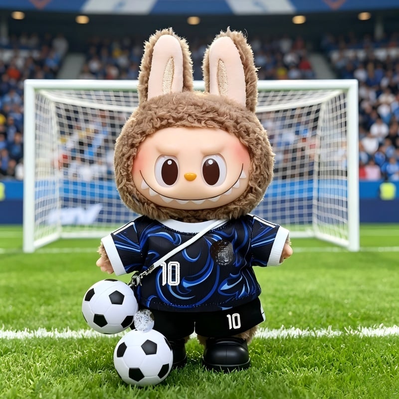 Labubu 1-3世代用 サッカー トップス+パンツ+ボールチャーム+シューズ