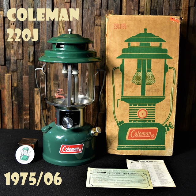 コールマン 220J 1975年6月製造 ツーマントル ビンテージ COLEMAN 純正箱付き 美品 70年代 完全分解清掃 メンテナンス済み