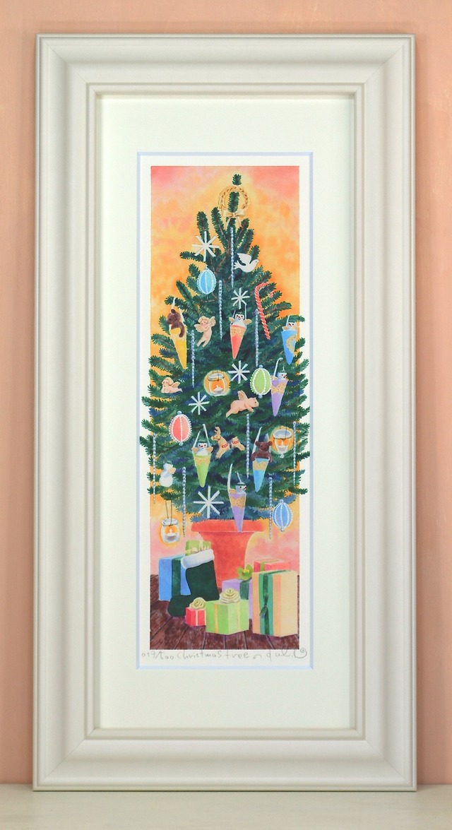 栗乃木ハルミ「Christmas tree」 hタイプ　絵画・ 額入りアート