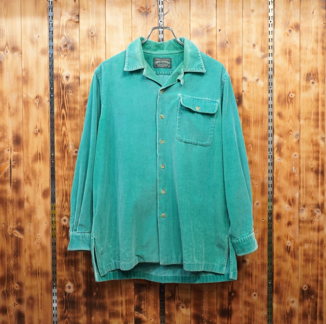 80s90s polocountry ralphlauren コーデュロイ オープンカラーシャツ M