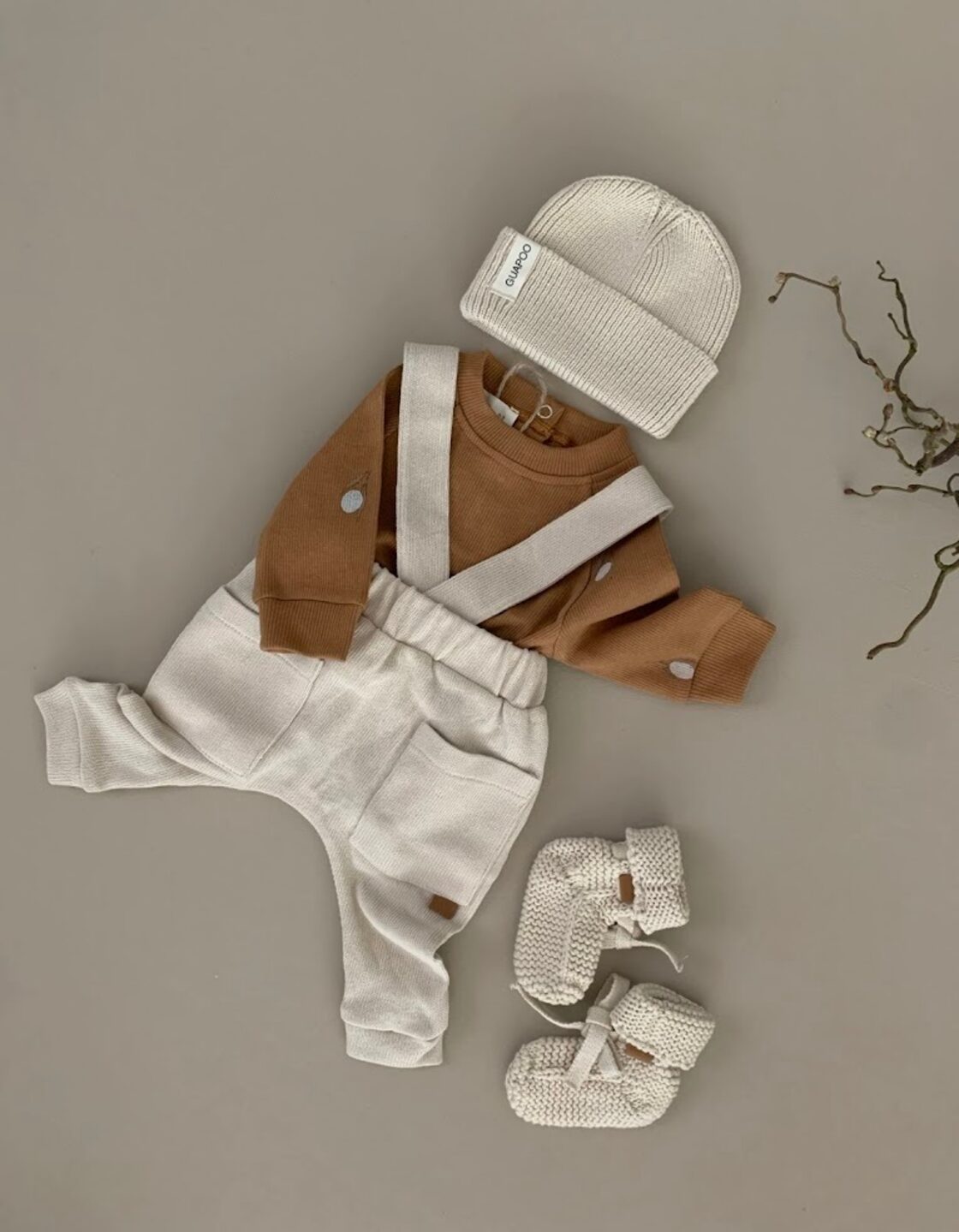 GUAPOO RIB SWEATER | WHITE OLIVE リブトップス リブニット オリーブ 
