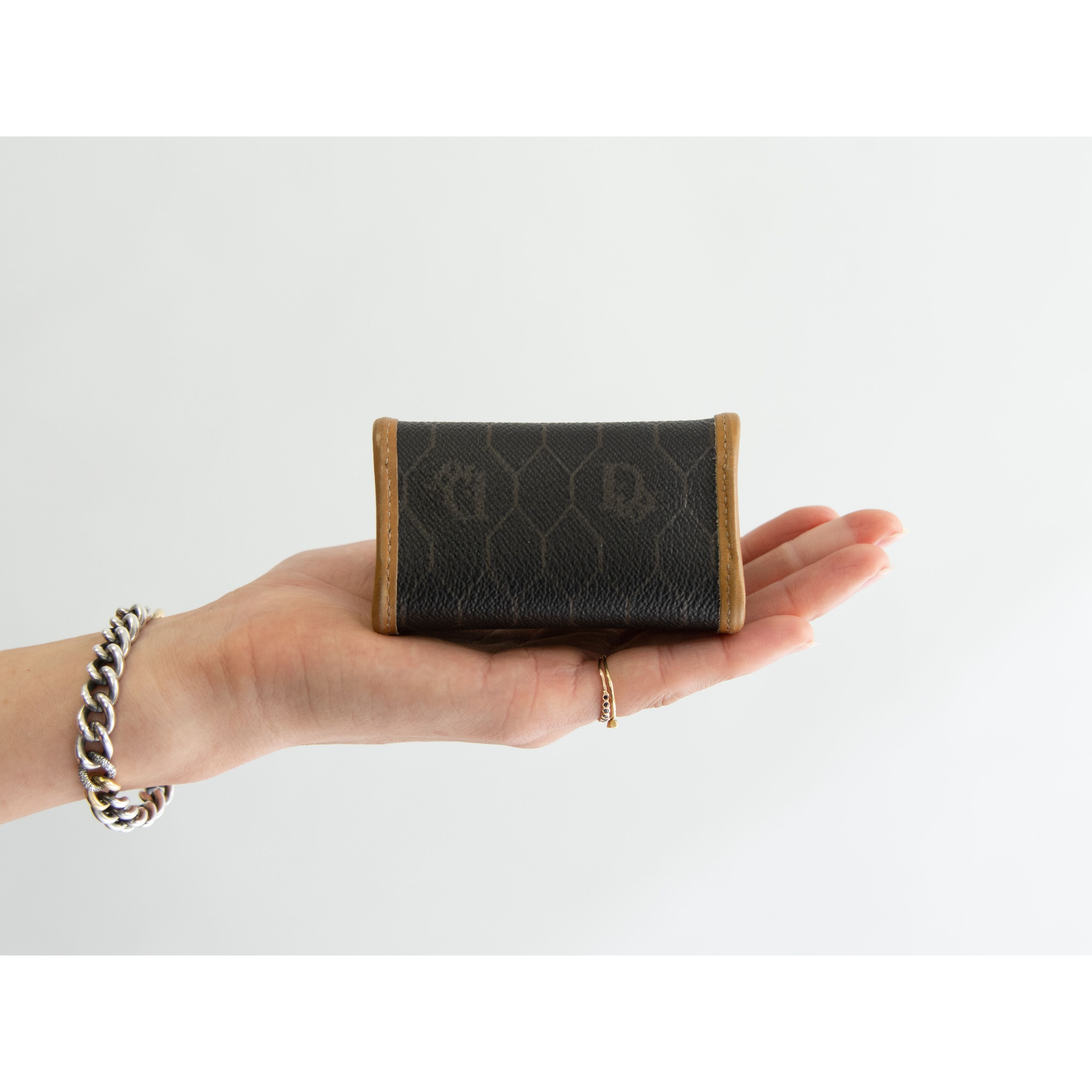 Christian Dior】Made in France PVC×Leather coin purse