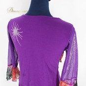 社交ダンス 衣装 スタンダード 上下セット ツーピース レッスンウェア パーティ衣装 女性用 レディース オールシーズン 紫 パープル系 長袖 イエロー系 オレンジ系 ダンス衣装 フレアスカート ラインストーン おしゃれ お揃い コスチューム ゆったり 発表会