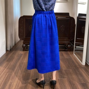 quilting flare skirt blue