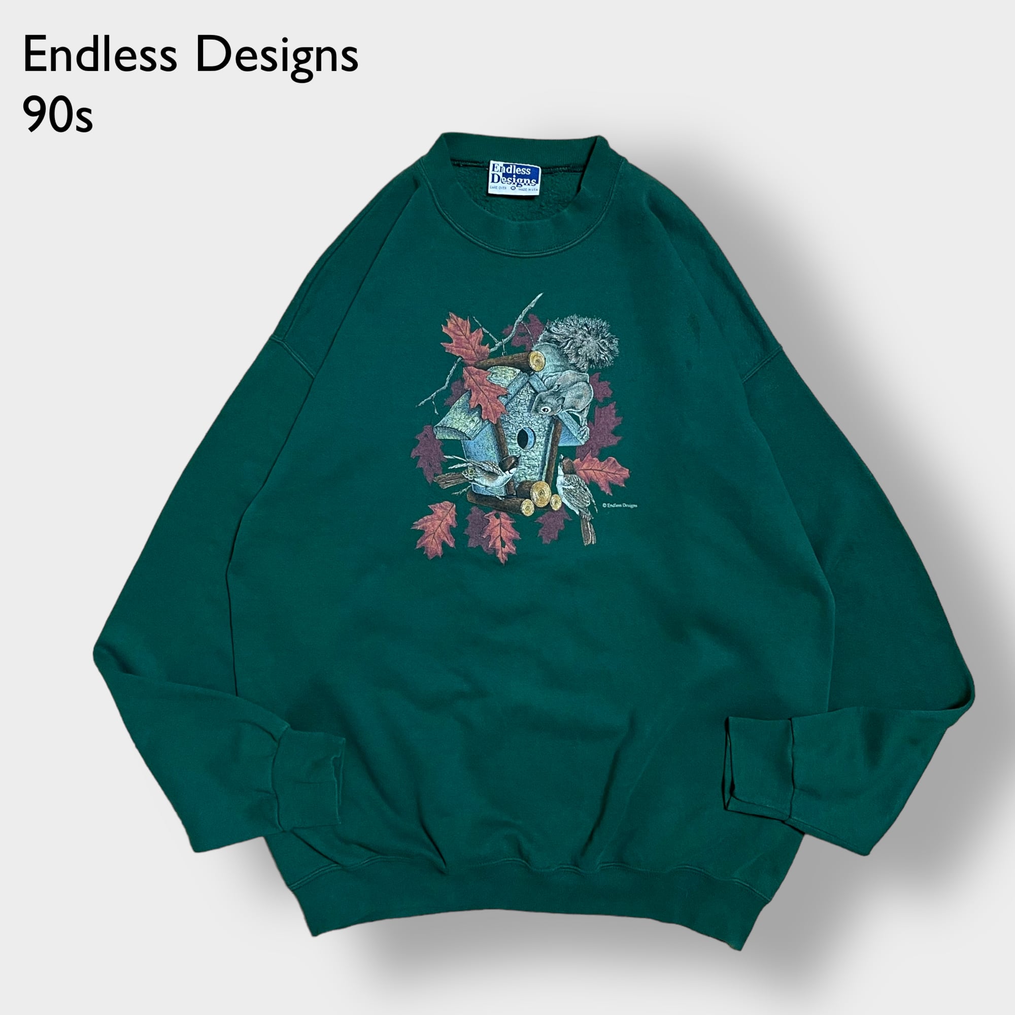 Endless Designs 90s USA製 アニマルプリント スズメ 鳥小屋