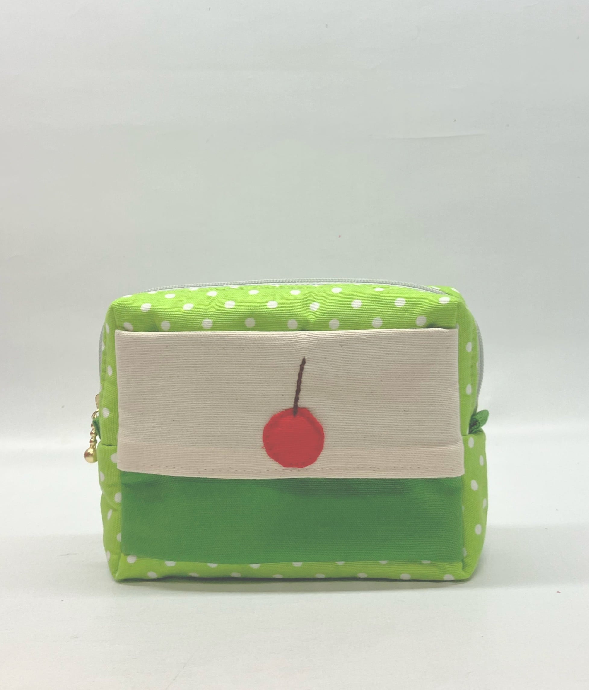 ポケットティッシュケース付き スクエアポーチ ミントフラワー
