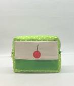 ポケットティッシュケース付き　スクエアポーチ　メロンソーダ　クリームソーダ　ビニールポーチ｜とりさん工房ーかわいいハンドメイドポーチ