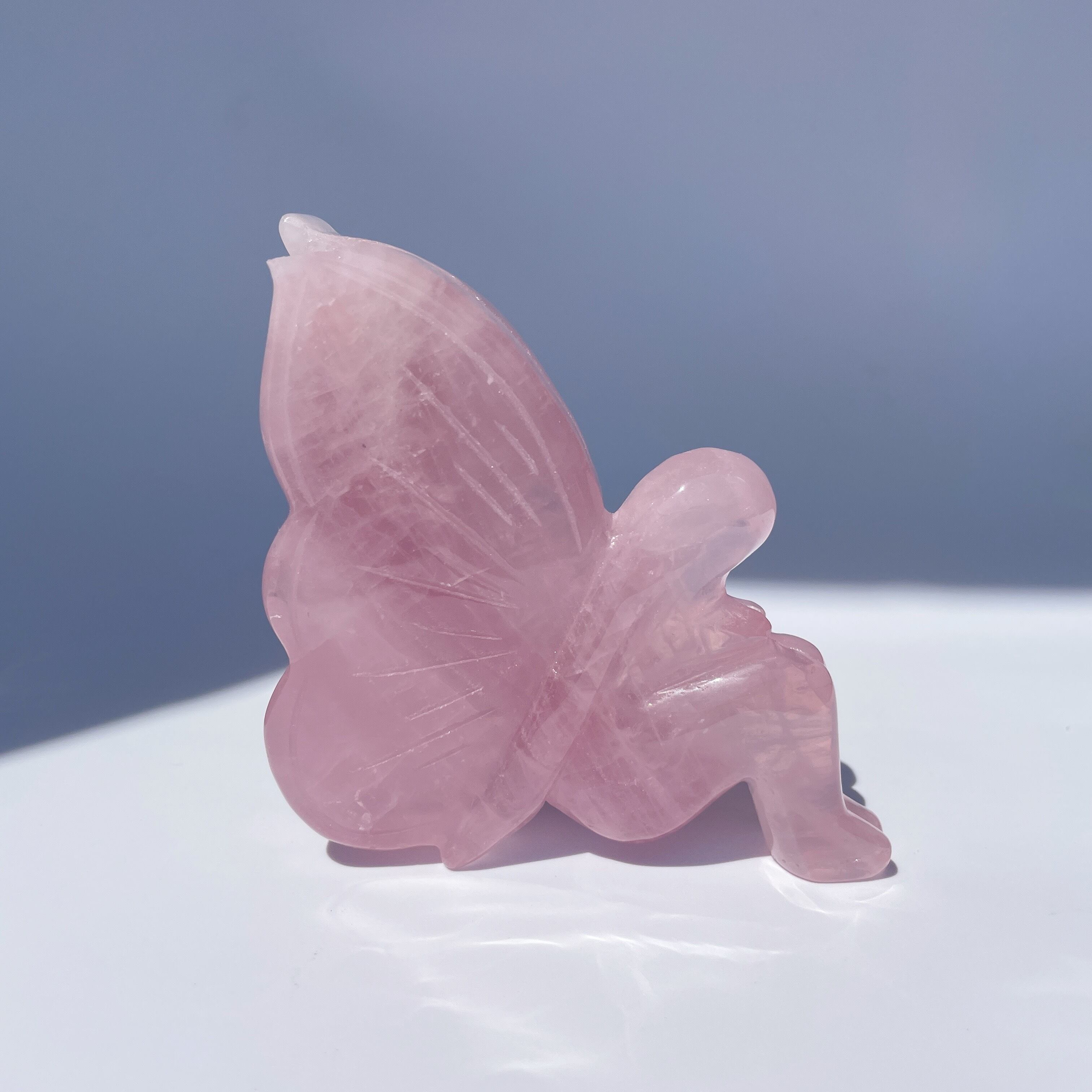 ローズクォーツ バタフライ02◇Rose Quartz◇天然石・鉱物・パワーストーン