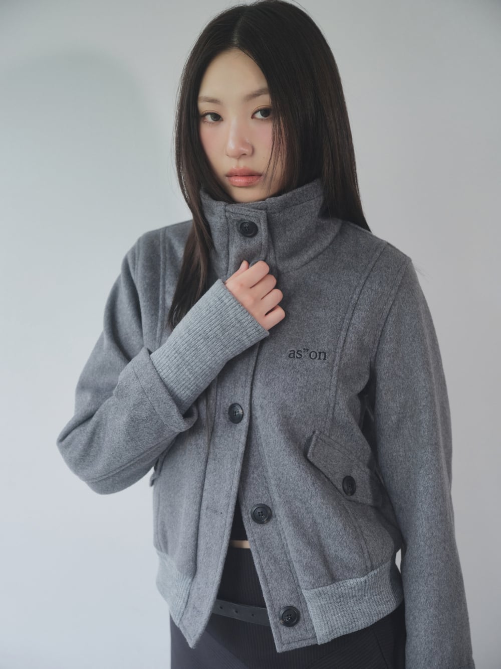 as”on] DUMBO WOOL JACKET / GRAY 正規品 韓国ブランド 韓国通販 韓国