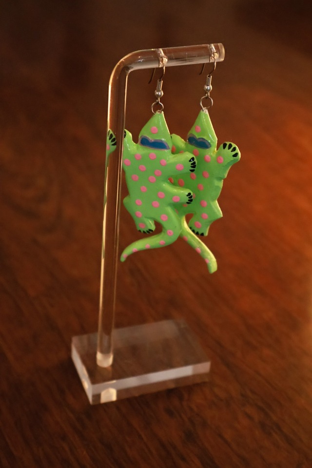 1980svintage handpaint wood pierce ワニ