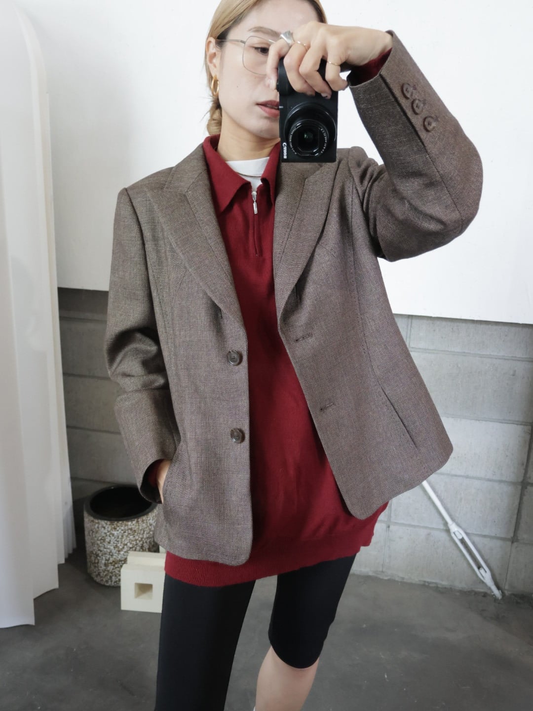 <vintage>design brown jacket