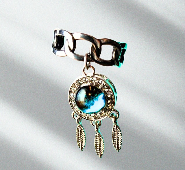 夜空柄が美しい 2wayリング＆イヤーカフ