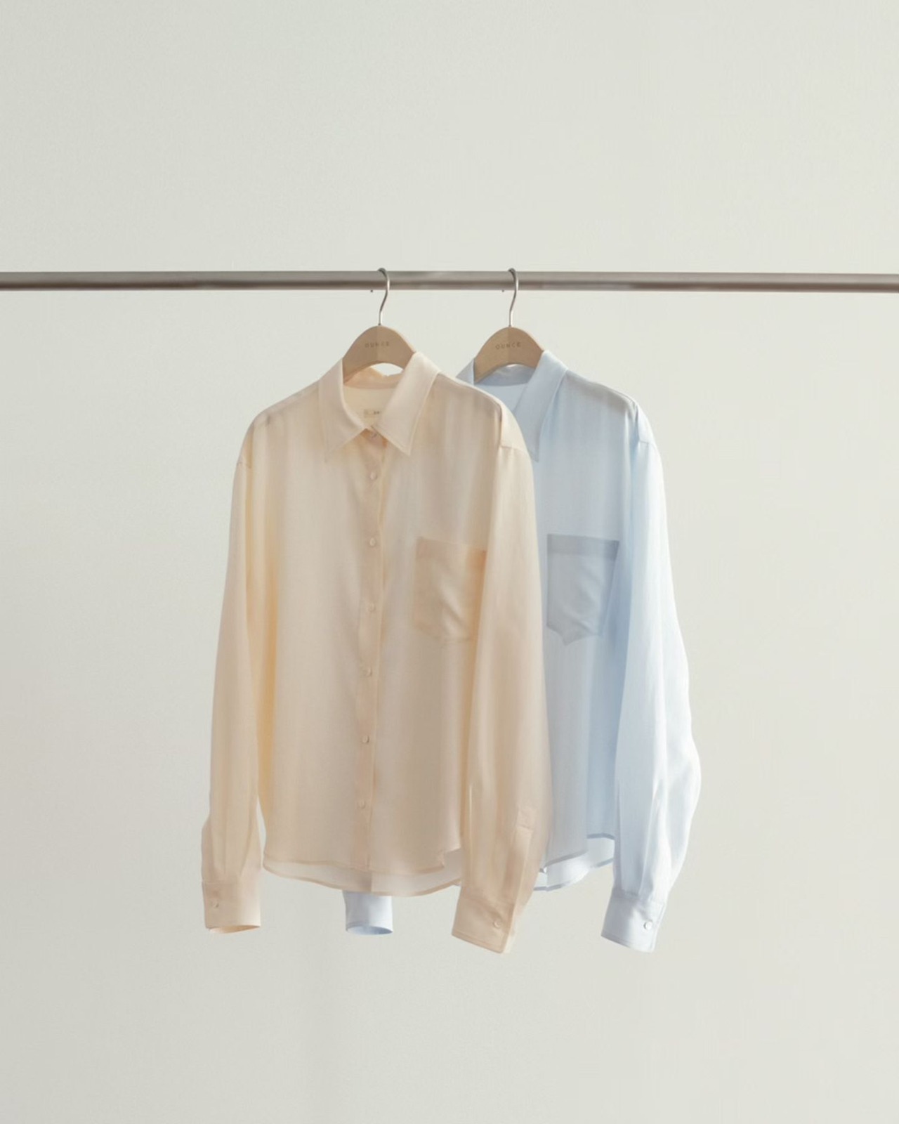 (OUNCE) pleated sier shirt / 2color