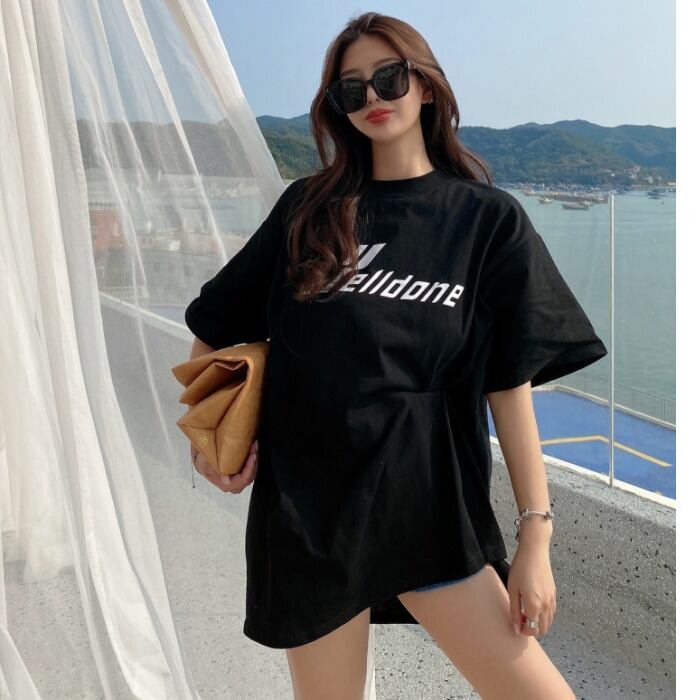 サマープリントレッドシャツ ルーズベーシックTシャツ 夏物 ドラファッションホール37117401633