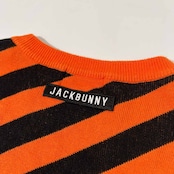 Jack Bunny!! ジャックバニー 斜めボーダー柄 セットアップ コットンニット セーター & ミニスカート 1 /オレンジ/ゴルフ/上下セット/レディース