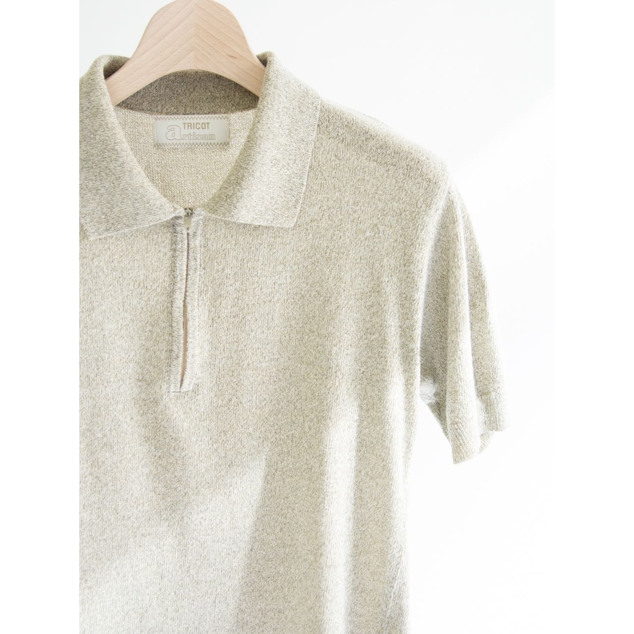 artisan TRICOT】Made in France Cotton-Nylon-Acrylic Knit Polo