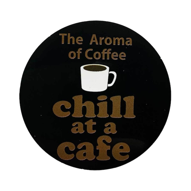 「chill at a cafe」アウトドアステッカー