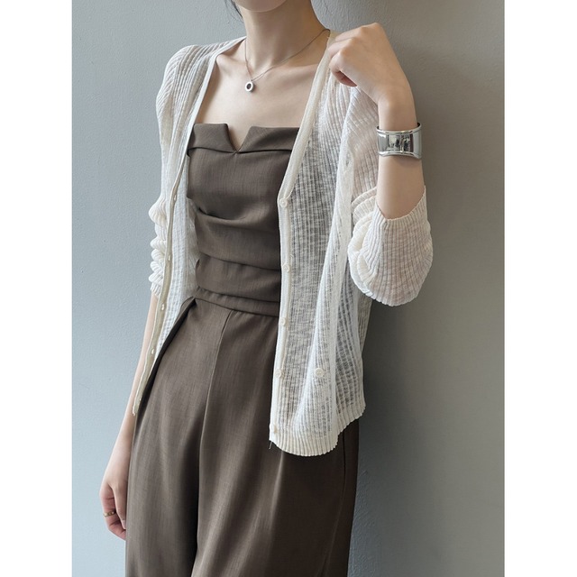 v neck lib light cardigan 00182