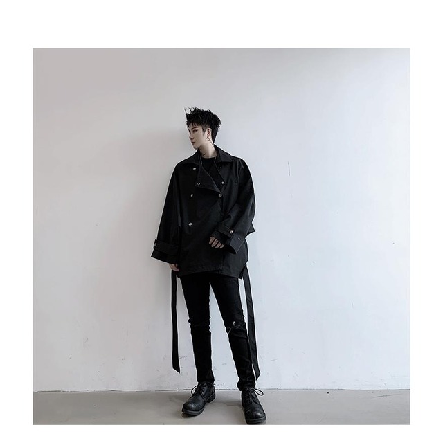 天使と悪魔 サブカル系 メンズ モード服 ジャケット コート トレンチ風 大きめ ゆったり カジュアル ストリート系 サブカル服 天使と悪魔 サブカル系ファッション Seasonz