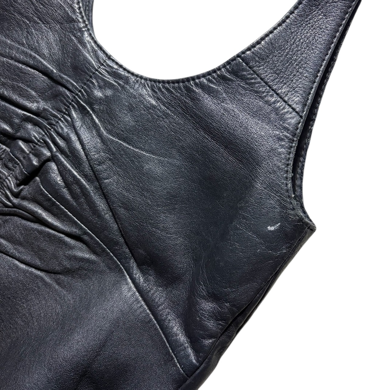 AGNES B. black leather hand bag