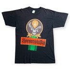 90s~ "Hörnerwhisky” black t-shirts/ "ホルナーウィスキー” ブラック 袖裾シングル Tシャツ