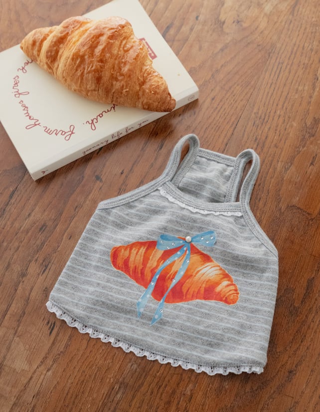 予約【eomuk】Croissant Pearl Top (gray)