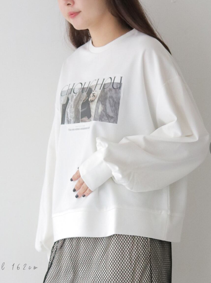 【 SELECT】フォト×ロゴボリューム袖ロンT 980-23104