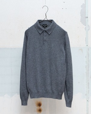 “GIORGIO ARMANI” 100% cashmere knitted polo shirt / Made In ITALY