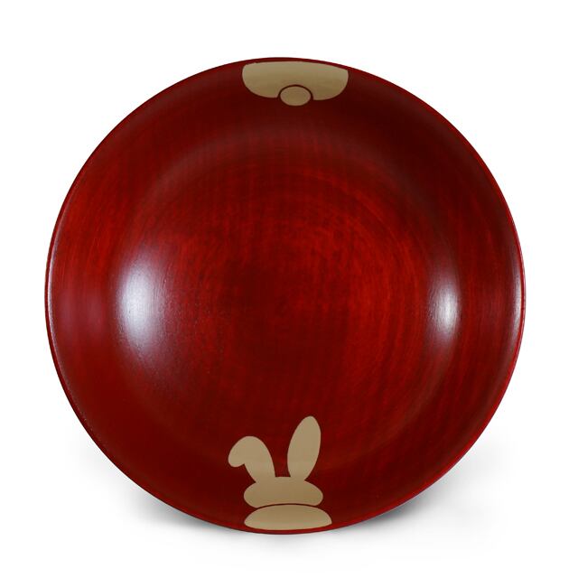 手塩皿拭き漆 うさぎのしっぽ