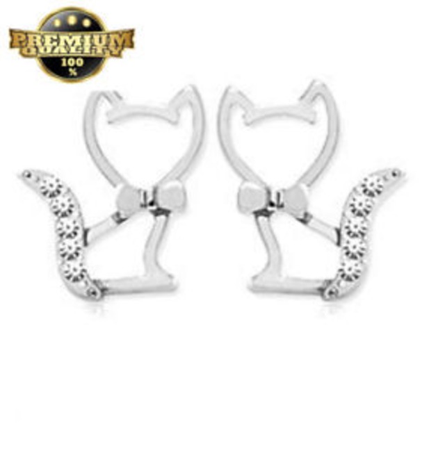 【送料無料】イヤリングfindout silver absolutely love cats earrings f549