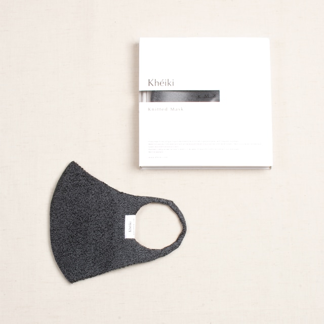 Knitted Mask 2pcs Set / KMK / Tussar Silk Filament / #Black Pearl