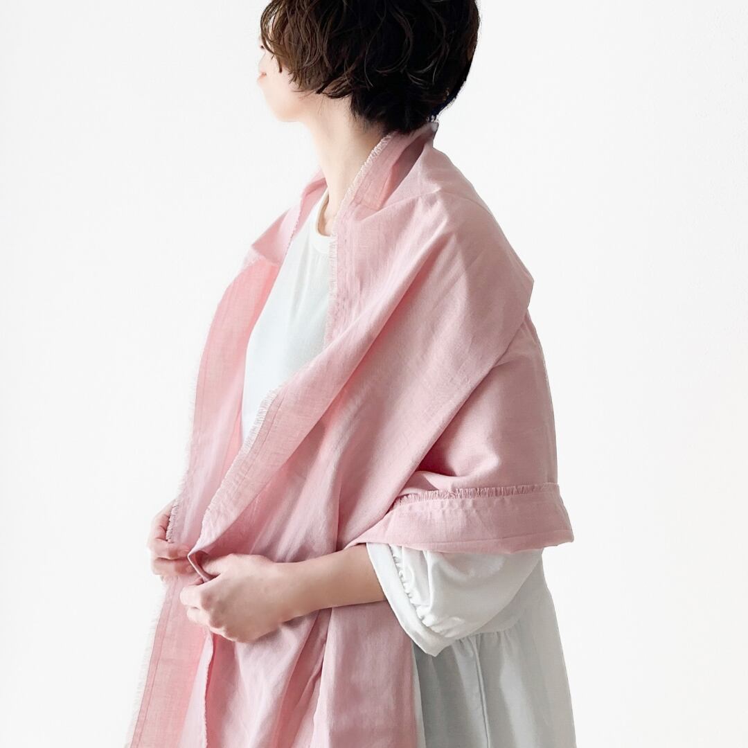 『 毎日着けたい、心地よさ。大人のための幅広ストール /ピンク系 』オーガニックコットン|誕生日|通年|