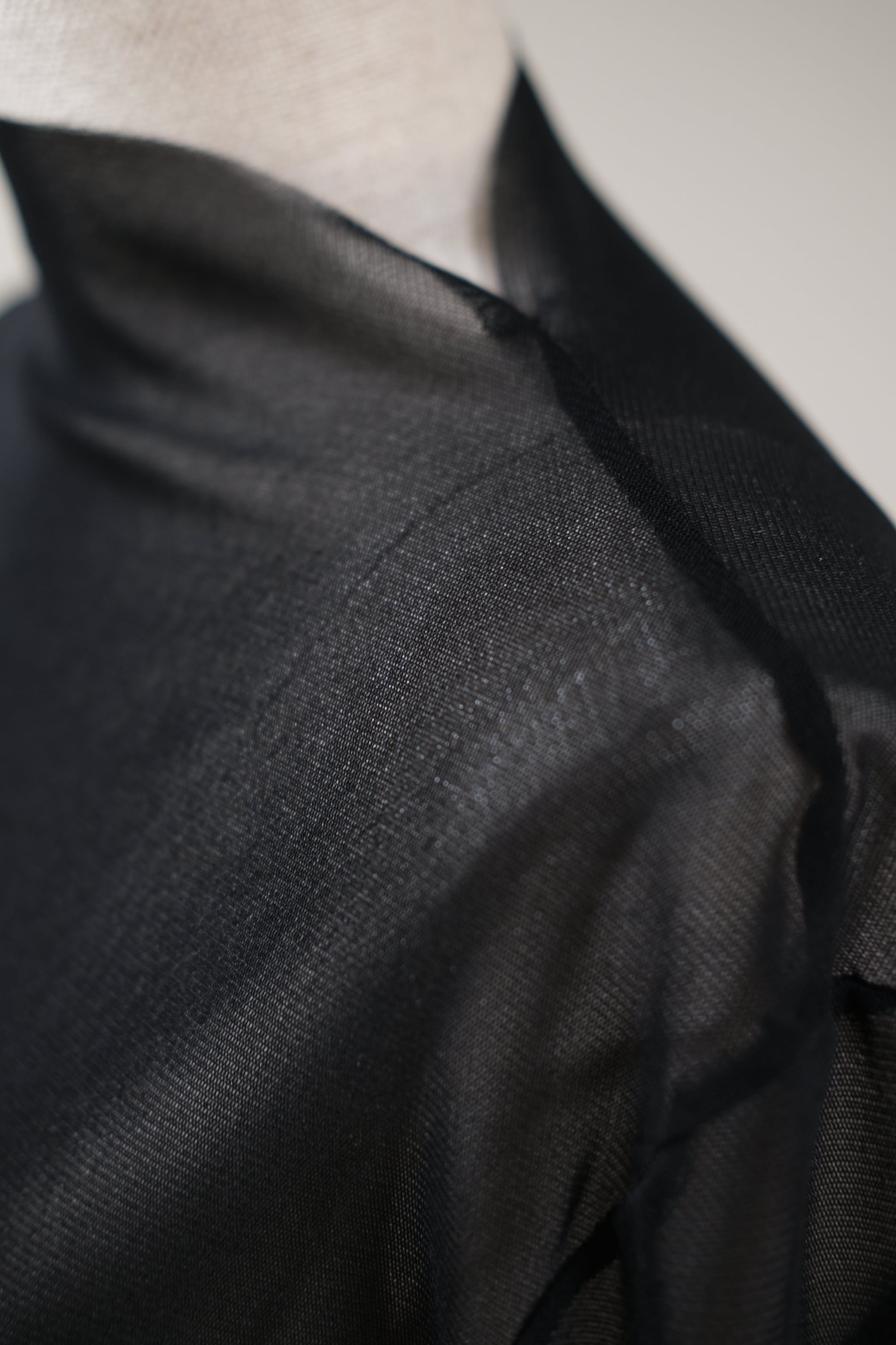 【タナカダイスケ】lace up sleeve sheer tops Black Tanaka Daisuke】lace up sleeve sheer tops - black - | loop