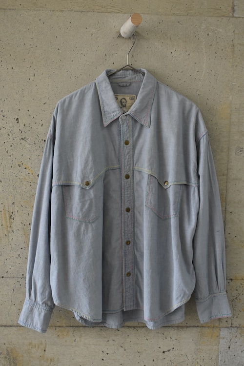 Chambray denim western shirt