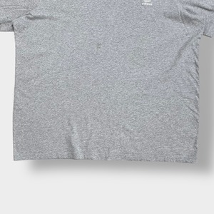 【adidas】2XL ビッグシルエット Tシャツ ワンポイント 刺繍ロゴ  トレフォイル グレー アディダス 半袖 夏物 US古着