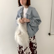 Clair Bleu Faux Leather jacket F0515