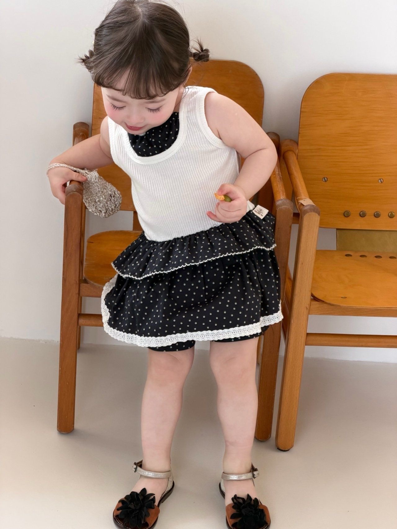 [my daughter] Black Mood Dot Set-up / [마이다럴] 블랙무드도트상하세트
