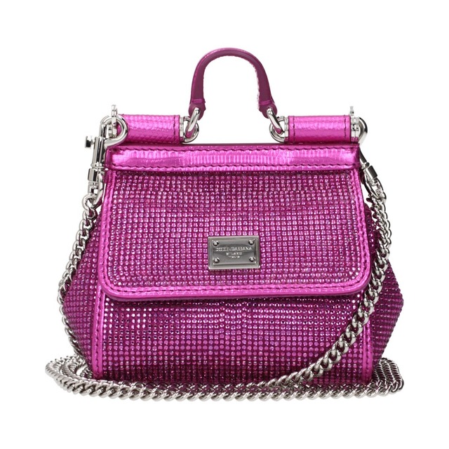 DOLCE&GABBANA ドルチェ&ガッバーナ レディース ハンドバッグ サテン フューシャピンク