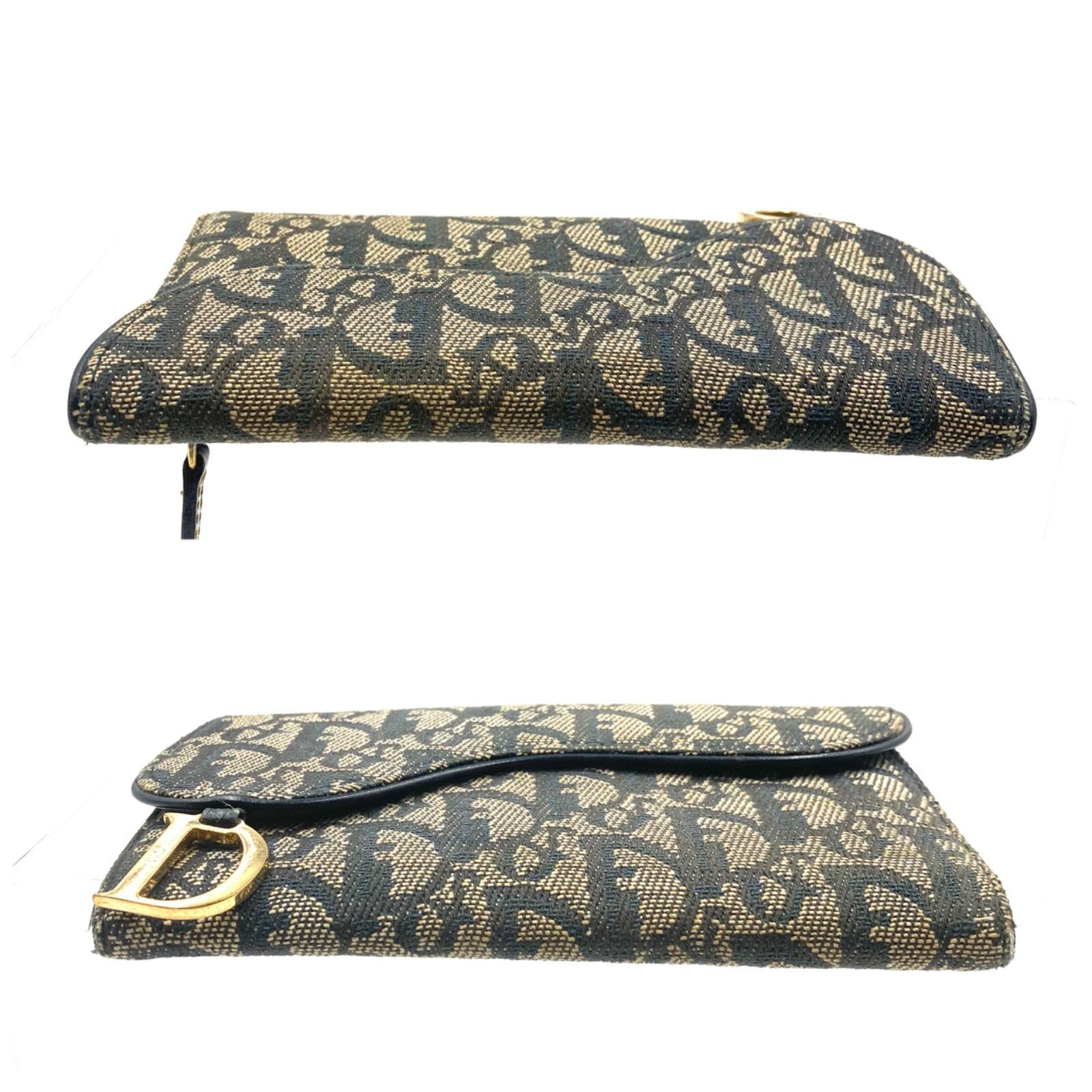 【美品】Dior ディオール サドル 長財布 トロッター Dロゴ ゴールド金具 Christian Dior クリスチャンディオール サドル 長財布 トロッター