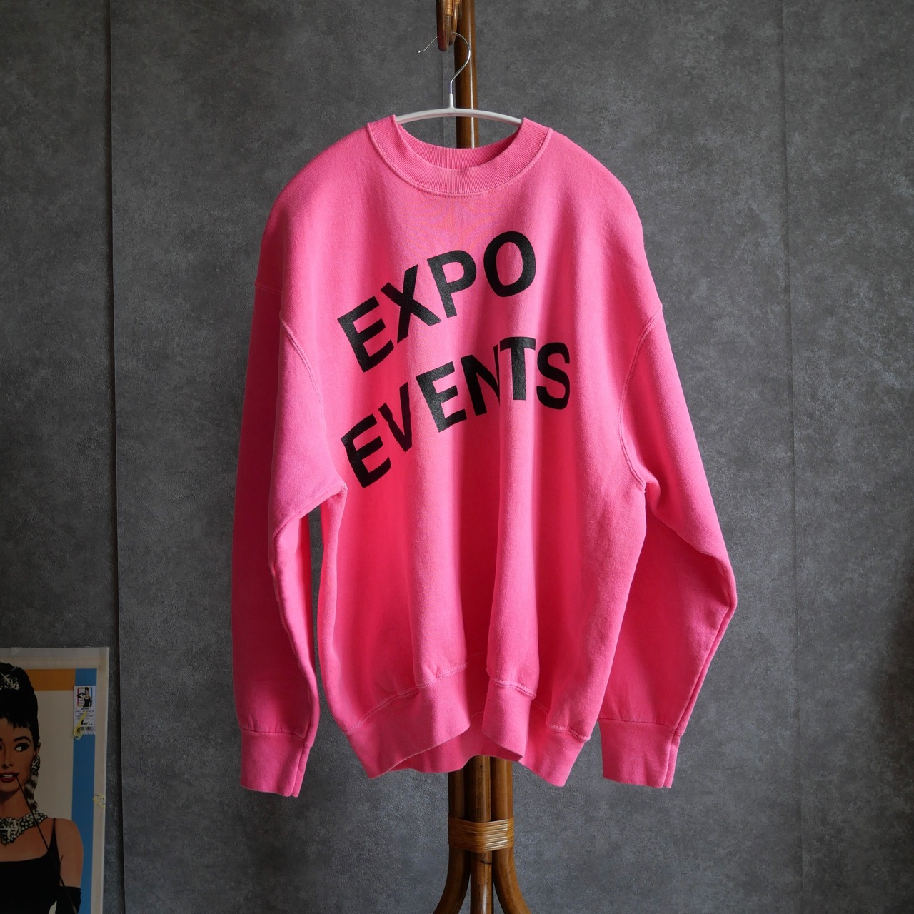 80~90s FRUIT OF THE LOOM newwave shocking pink sweat "EXPO EVENTS"