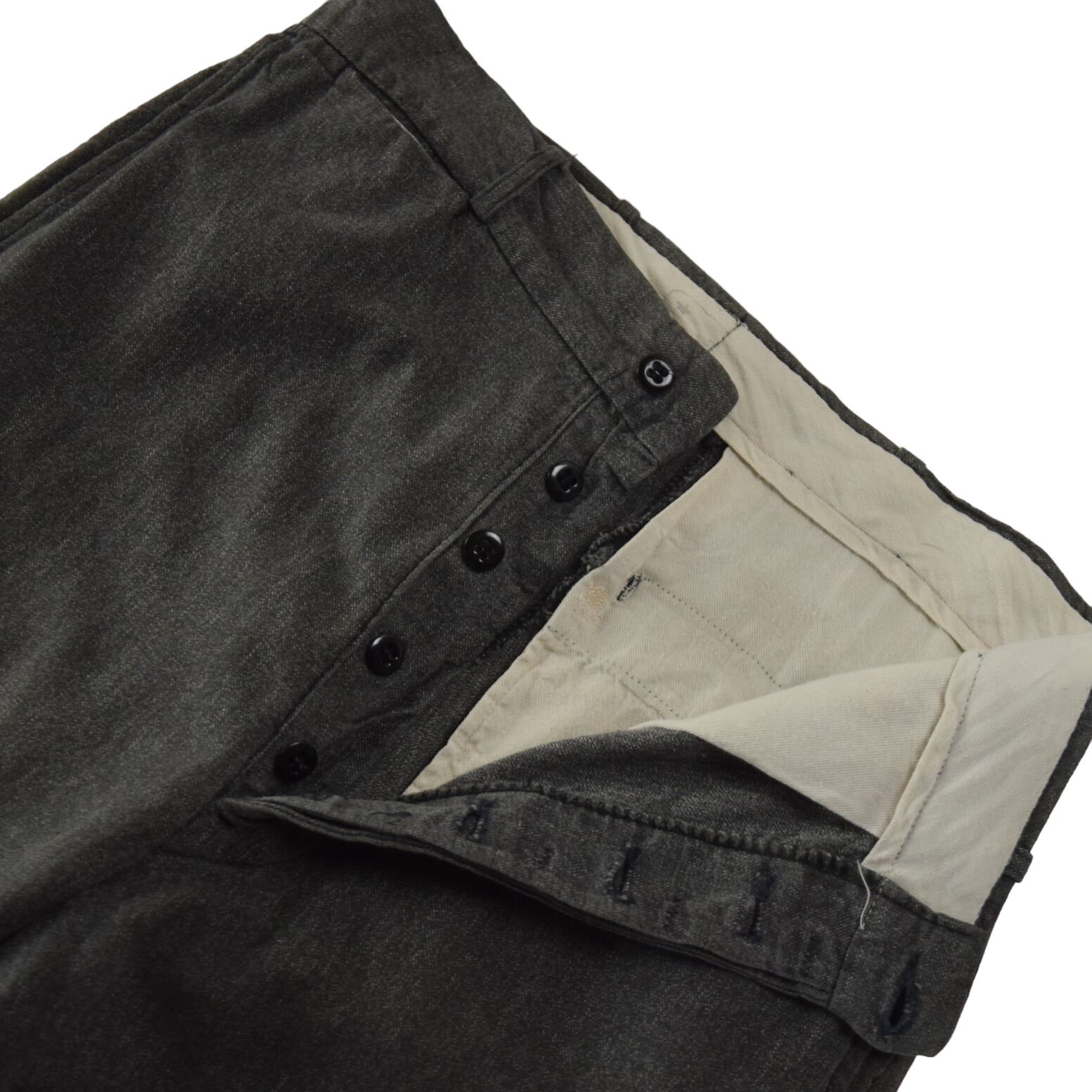 1940's - 1950's Vintage Black Chambray Work Pants W31 × L30