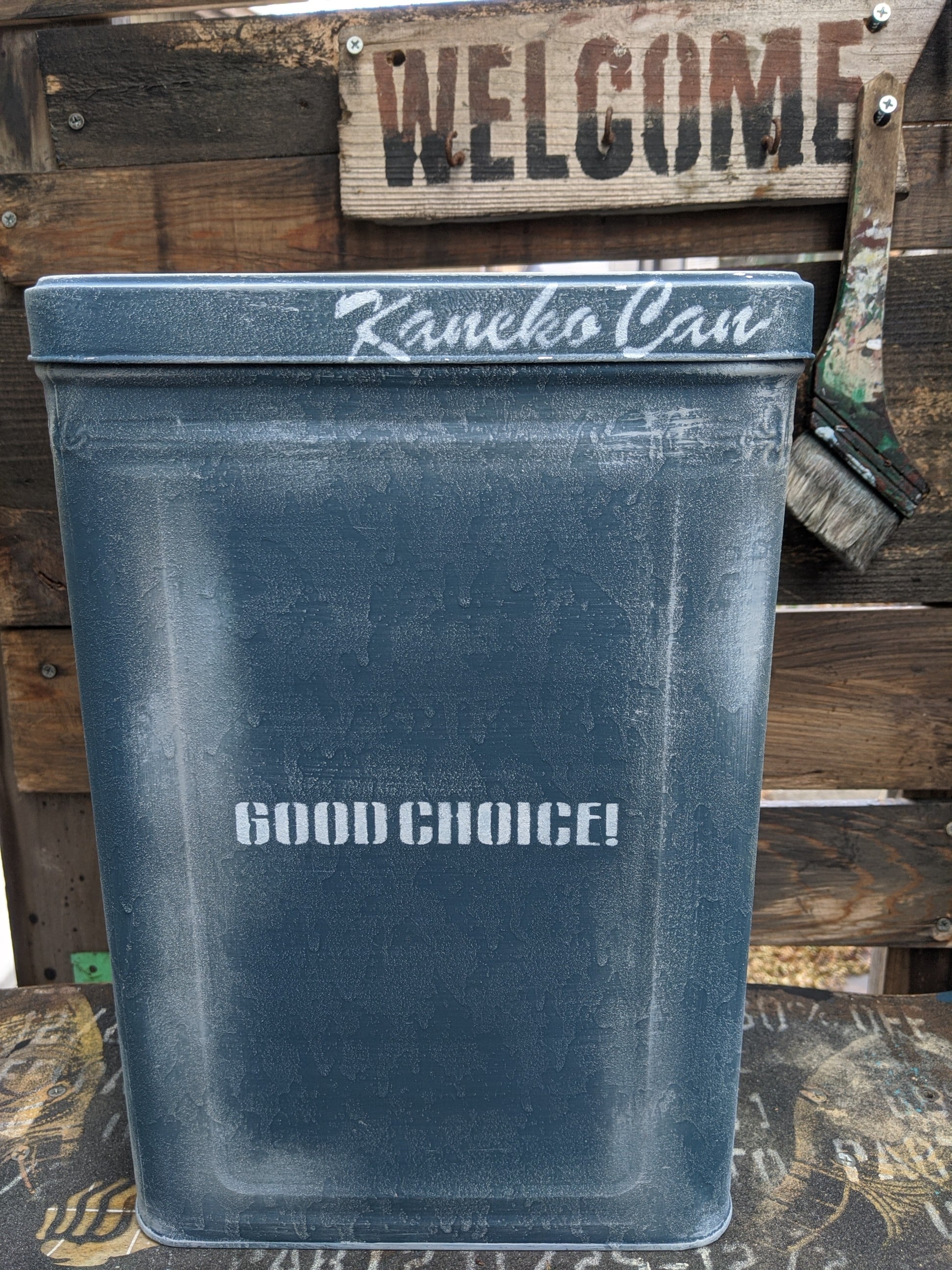 デニム風一斗缶(ダークブルー) | Kaneko Can Shop