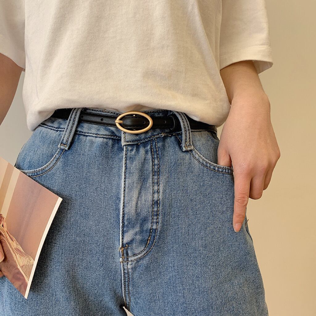 スタイルベルト スタンダードバックル薄手ブラックジーンズ レトロ ハーネス ブラック・アイド・ピーズ40383508434