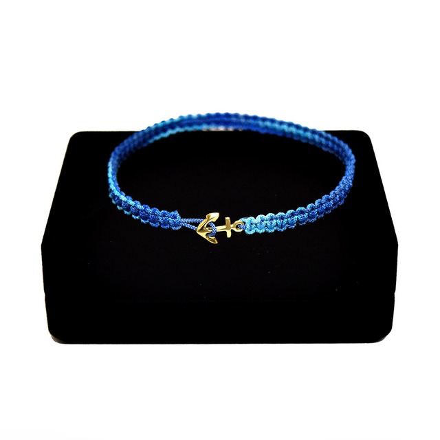 【無料ギフト包装/送料無料/限定】K18 Gold Premium Anchor Bracelet / Anklet  Ice×SkyBlue【品番 17S2010】