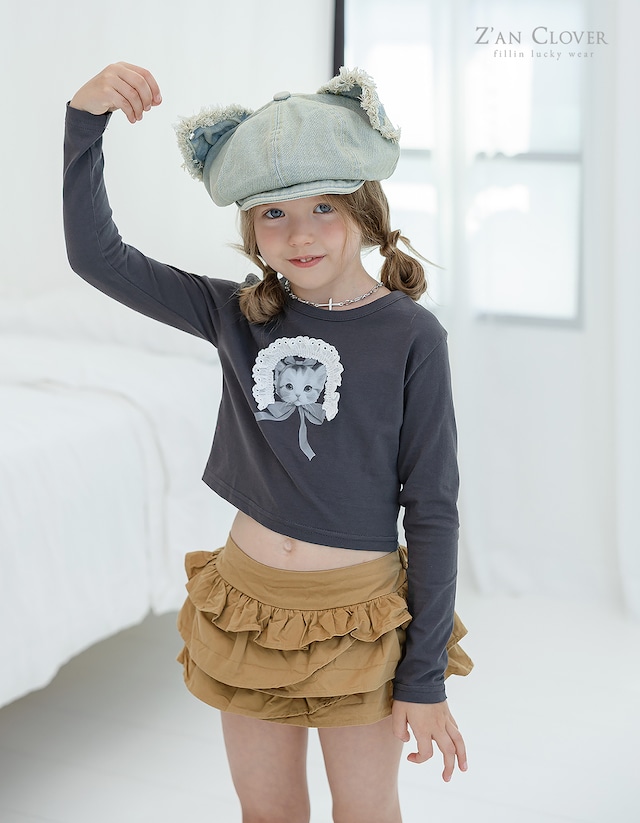 【予約】ZC 03. ボネットキャットt 26 Autumn Tシャツ 女の子　小学生　韓国子供服　海外ファッション　Z'an　CLOVER　韓国ブランド　韓国ファッション　子供服