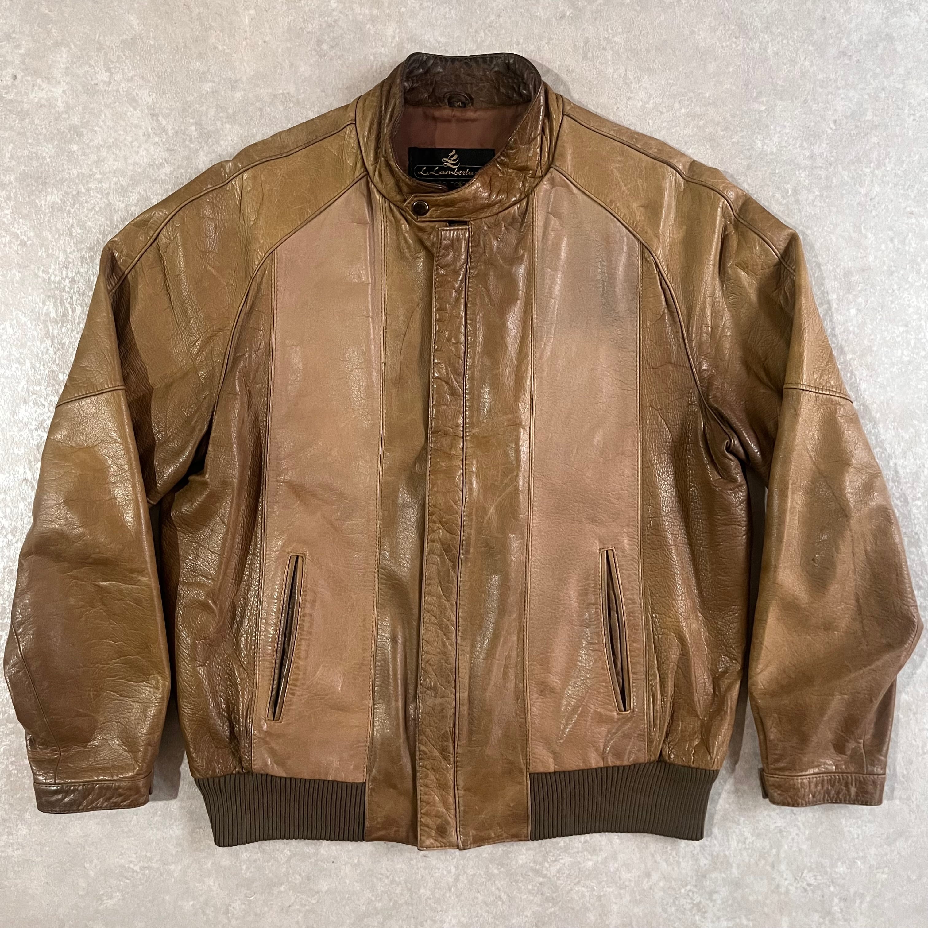 1980~1990s L.Lambertazzi Leather Jacket L Made in ITALY H857